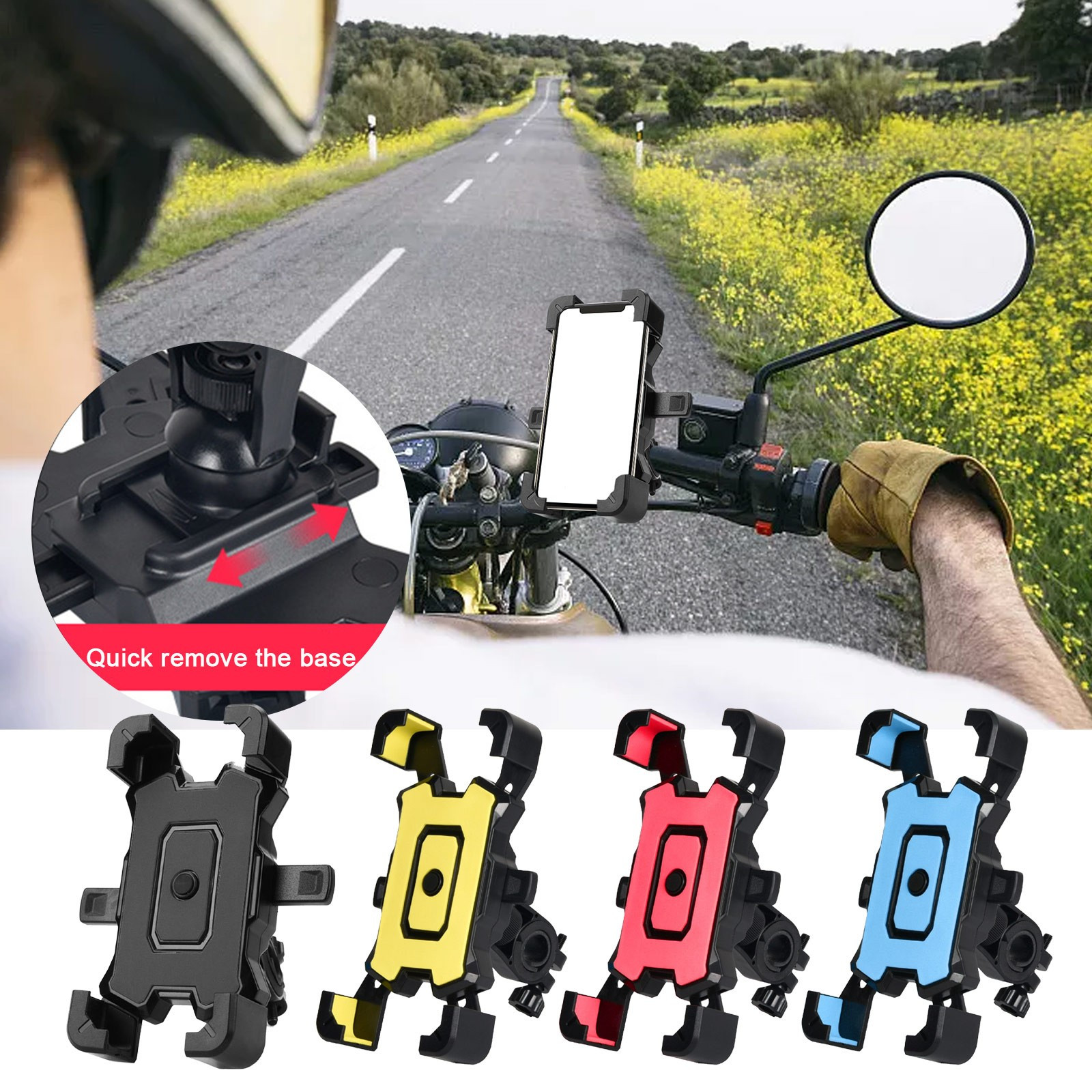 New Release, Cycling Mobile Phone Bracket, Motorcycle and Bicycle Shockproof, Adjustable Navigation Phone Holder, Universal Mount for Riders Electronic Accessory | Plastic, Black, Ihhxbz